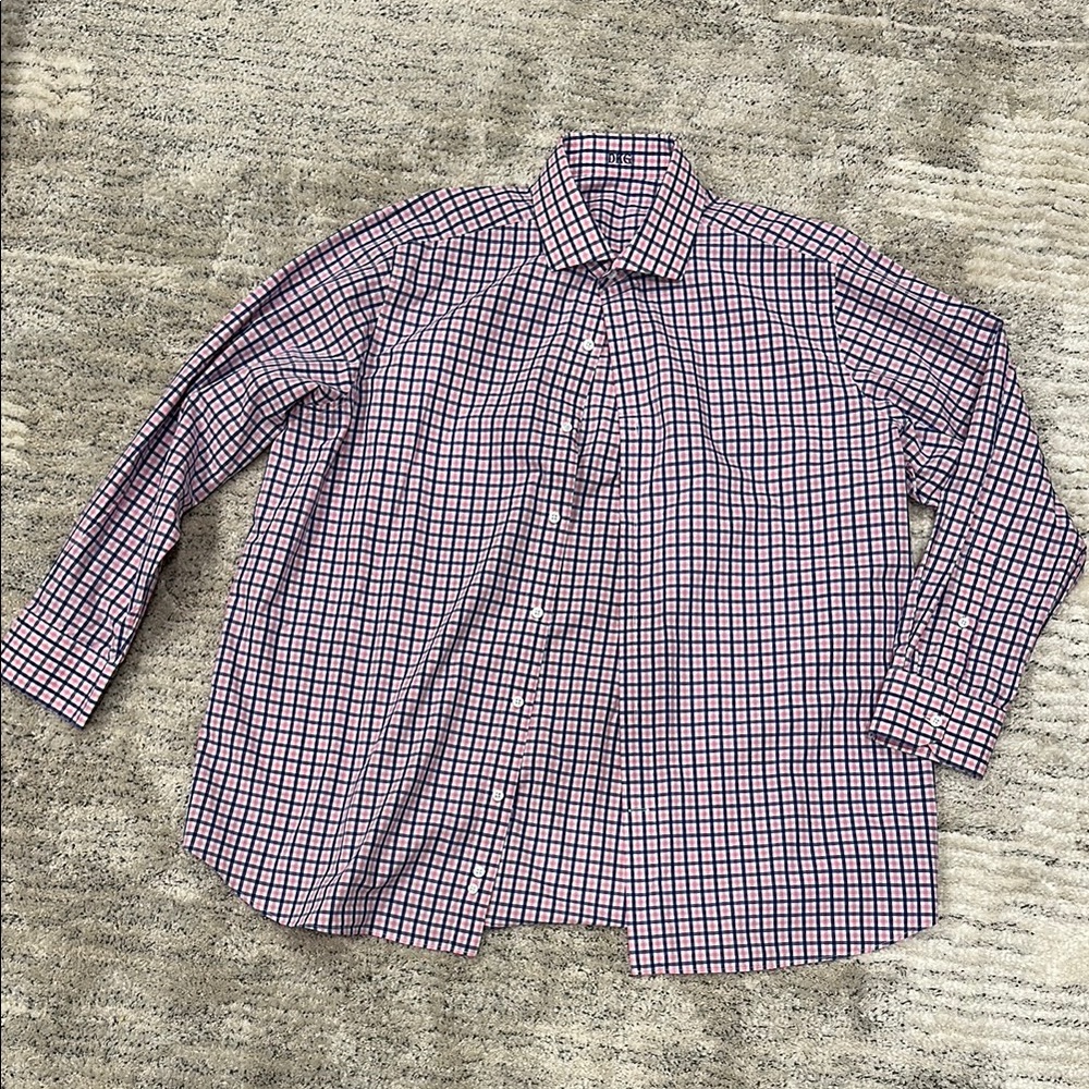 Men's Checkered Shirt - Purple and White